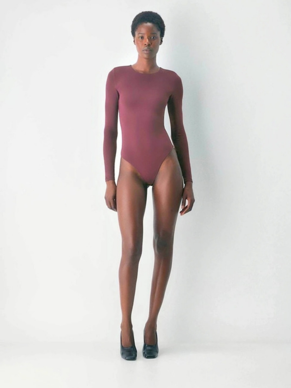Aritzia Original Contour Prosperity Crew Bodysuit Burgundy Small